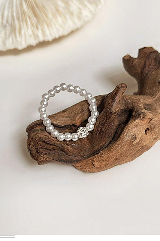Cubic Ball Pearl Ring